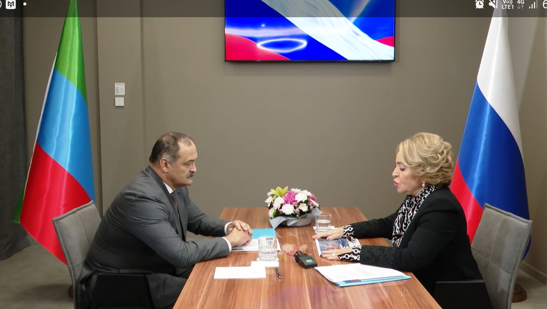 Председатель Совета Федерации Валентина Матвиенко провела встречу с главой Республики Дагестан Сергеем Меликовым